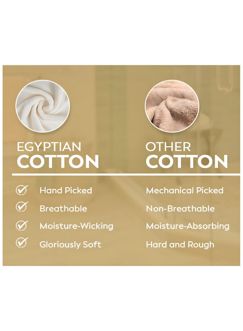 ATEN Homeware Egyptian Cotton 6 Piece Bath Towel Set - 1 Large Bath Towel (70 x 140 cm), 1 Hand Towel (40 x 70 cm) and 4 Face Towels (30 x 30 cm) - Ultra Soft & Highly Absorbent, OEKO-TEX Certified, Made in Egypt (Wedgewood) - Image 2